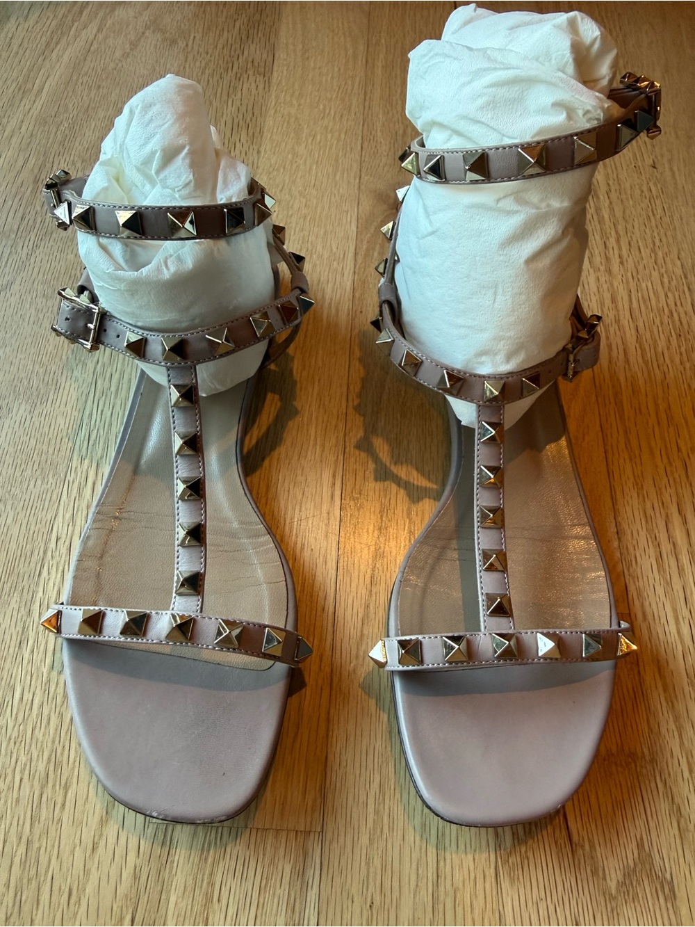 Valentino Rockstud Flat Sandals Size 37.5